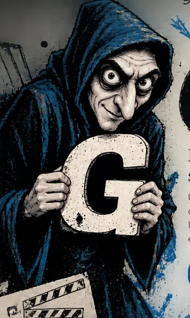 Gobbo, personaggio illustrato che stringe la lettera G